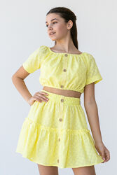 Комплект літній для дівчинки лимонний Suzie 128-164 розмір 