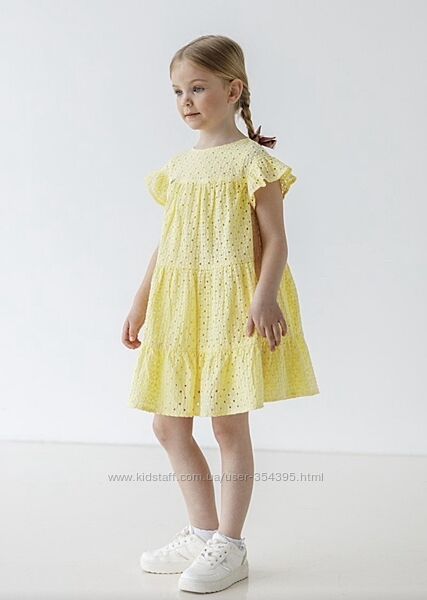 Сукня літня Suzie біла/жовта 110-134 розміри ПЛ-91113