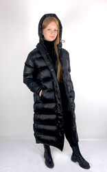Куртка зимова DC kids для дівчинки - чорна/гірчична 134-164 розмір