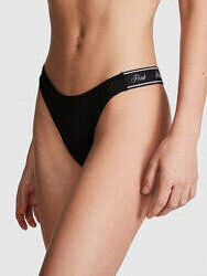 Трусики бразильяна  victorias secret pink  logo cotton high-leg thong panty