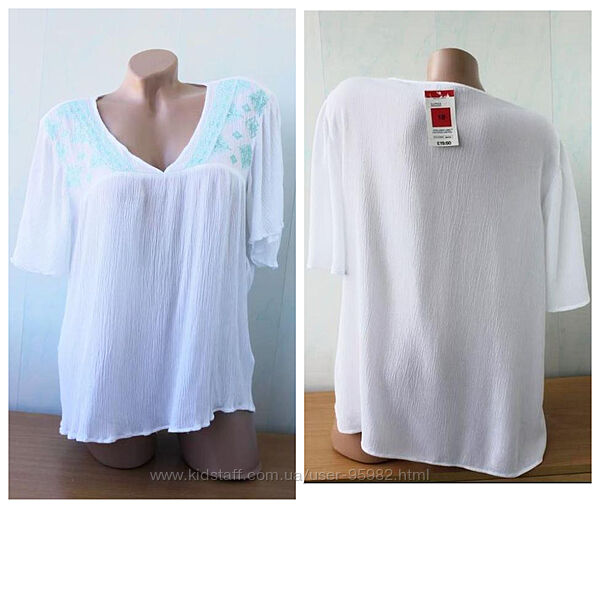 Блуза с вышивкой m&s collection , вискоза