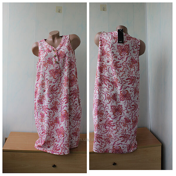 Льняна сукня, квітковий принт f&f, льон, віскоза. 