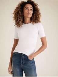 Белая футболка marks & spencer , хлопок 