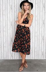 Платье в маках glamorous, шнуровка 