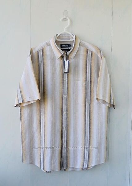 Мужская льняная рубашка maine , лен , хлопок