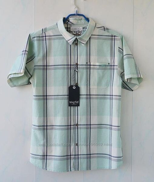 Мужская рубашка, тенниска в клетку weird fish, хлопок