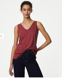 Футболка без рукав marks & spencer, хлопок, модал 