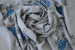 Большой шарф, палантин с вышивкой modern rarity, шерсть 