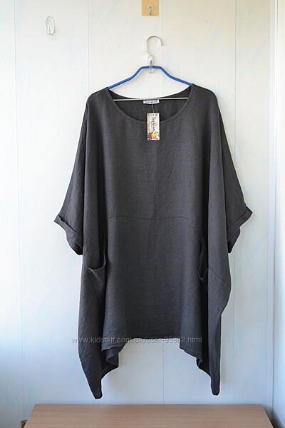 Разлетайка, балахон, блузон, туника colette в стиле бохо, лен 