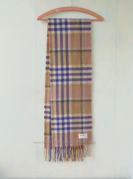 Шерстяной шарф в клетку овечья шерсть edinburgh lambswool 