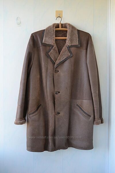 Натуральная мужская дубленка с пропиткой ali erkan, размер хл. 