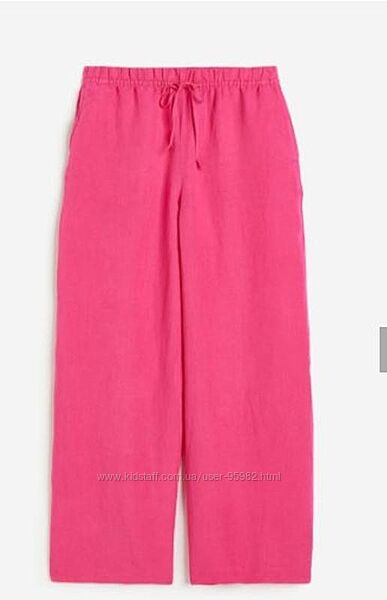 Льняные штаны h&m, лен, вискоза