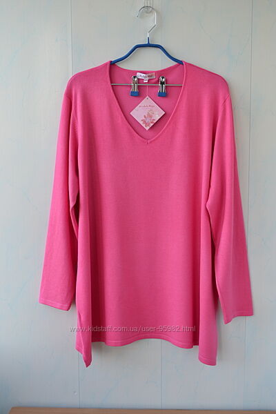 Удлиненный легкий джемпер, свитер michele hope, большой размер