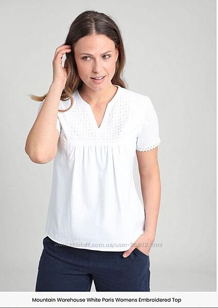 Вышитый женский топ, блуза mountain warehouse paris, хлопок