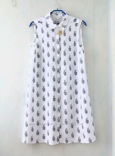 Льняное платье на пуговицах east, лен 