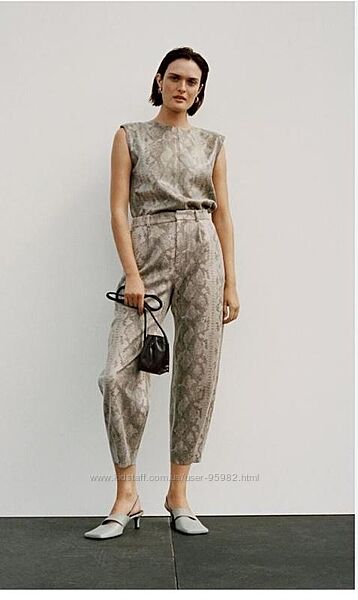 Штаны баллоны, слоучи zara, змеиный принт 