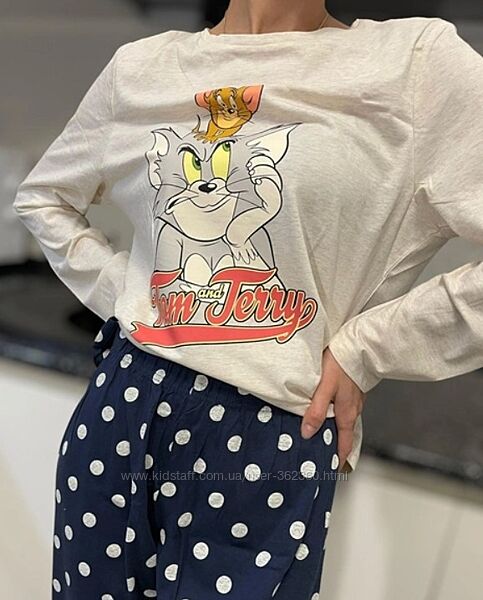 Жіноча бавовняна піжама Primark Tom&Jerry, розмір S 