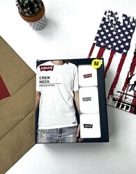 Білизна чоловіча, комплект футболок Levis Crew Neck Premium Cotton Оригінал