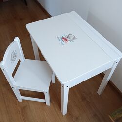 Стол-пенал и стул IKEA с росписью. Как новый