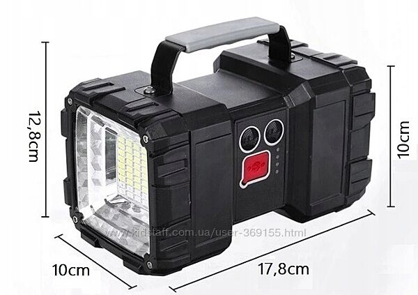 Світлодіодний ліхтарик акумуляторний з павербанком 10000 mAh