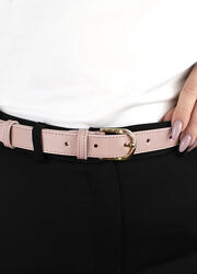 Ремінь жіночий шкіряний рожевий ps-2577 125 см під брюки