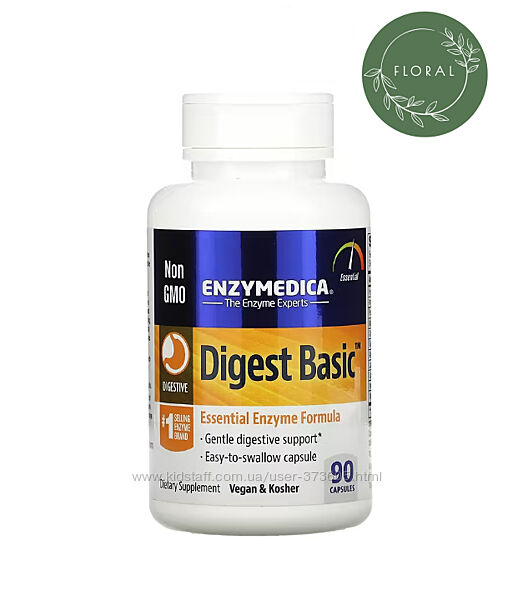 Enzymedica, Digest Basic, формула незаменимых ферментов, ферменты,90 капсул