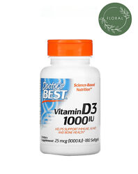 Doctors Best, витамин д3, витамин Д3, витамин d3, 1000МЕ, 180 капсул
