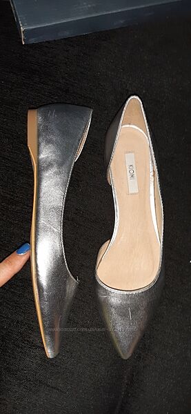 Серебряные босоножки лодочки кожа Италия р.36,37