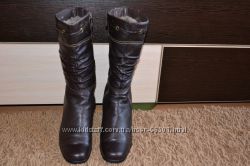 Кожаные сапоги на меху.