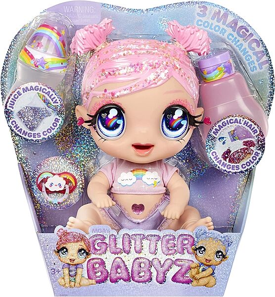 Кукла меняющая цвет Glitter Babyz Dreamia Stardust Baby Doll