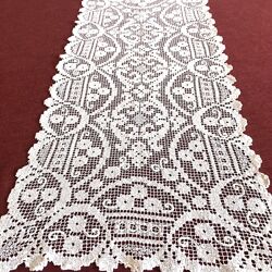 Филейно-гипюрная вышивка -дорожка - -75х35 см