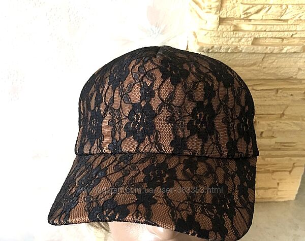 Бейсболка с сеткой -трекер-шоколад с кружевом-56-59 см
