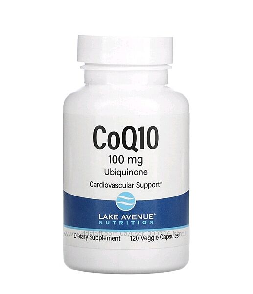 Коэнзим Q10, убихинон класа USP, 100 мг, Lake Avenue Nutrition, США, 120 т.