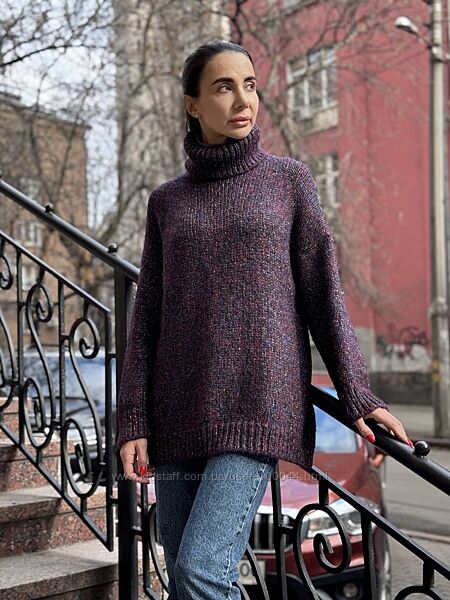 Женский меланжевый свитер Zara Зара , шерсть, полиэстер.