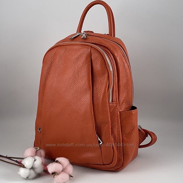 Рюкзак жіночий шкіряний Genuine Leather 543311 помаранчевий