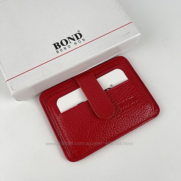 Гаманець картхолдер шкіряний Bond Non 132-282 червоний