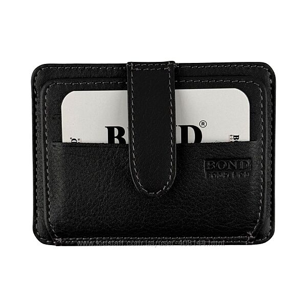 Гаманець картхолдер шкіряний Bond Non 132-5 сірий