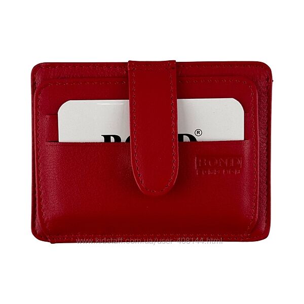 Гаманець картхолдер шкіряний Bond Non 132-8 червоний