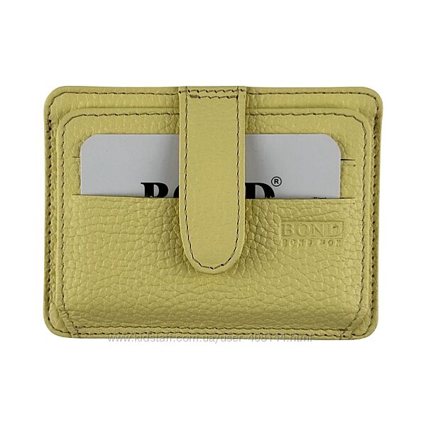 Гаманець картхолдер шкіряний Bond Non 132-214 лимонний