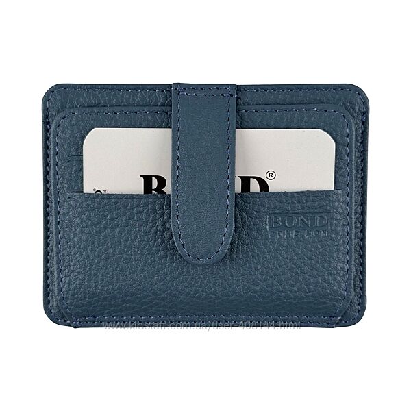 Гаманець картхолдер шкіряний Bond Non 132-215 блакитний