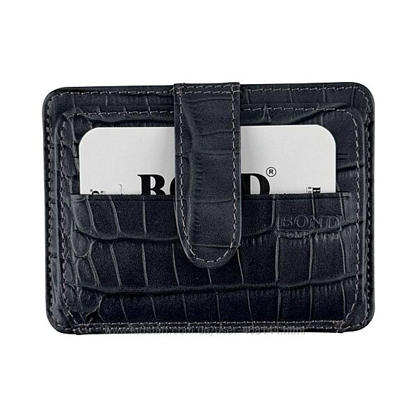 Гаманець картхолдер шкіряний Bond Non 132-359 сірий