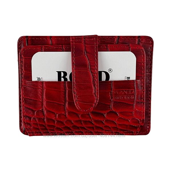 Гаманець картхолдер шкіряний Bond Non 132-958 червоний