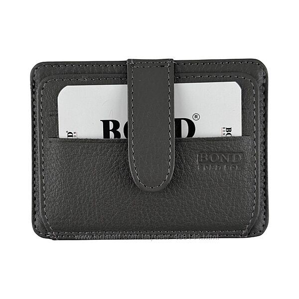 Гаманець картхолдер шкіряний Bond Non 132-1032 сірий
