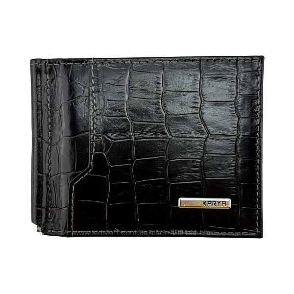 Гаманець-затискач для грошей чоловічий шкіряний Karya 0455-57 темно-коричне