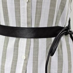 Ремінь жіночий циліндричний зі шкіряною вставкою Кремінь 270311 чорний