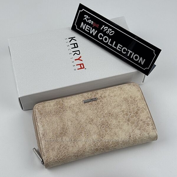 Гаманець жіночий шкіряний лакований Karya 1072-571 екрю