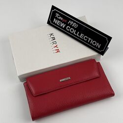 Гаманець жіночий шкіряний Karya 1173-46-45 червоний всередині чорний