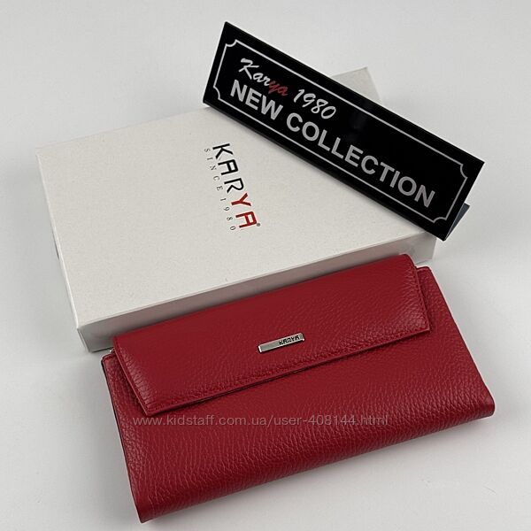 Гаманець жіночий шкіряний Karya 1173-46-45 червоний всередині чорний