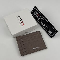 Гаманець картхолдер шкіряний Karya 0022-51 бежевий