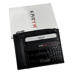 Гаманець картхолдер шкіряний Karya 0022-53 чорний
